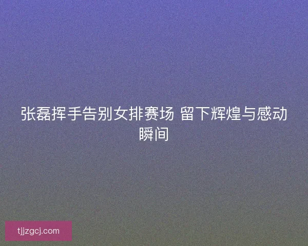 张磊挥手告别女排赛场 留下辉煌与感动瞬间