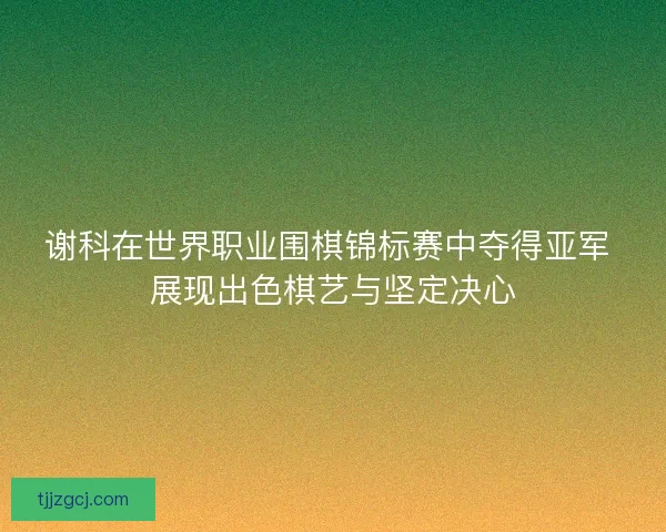 谢科在世界职业围棋锦标赛中夺得亚军 展现出色棋艺与坚定决心